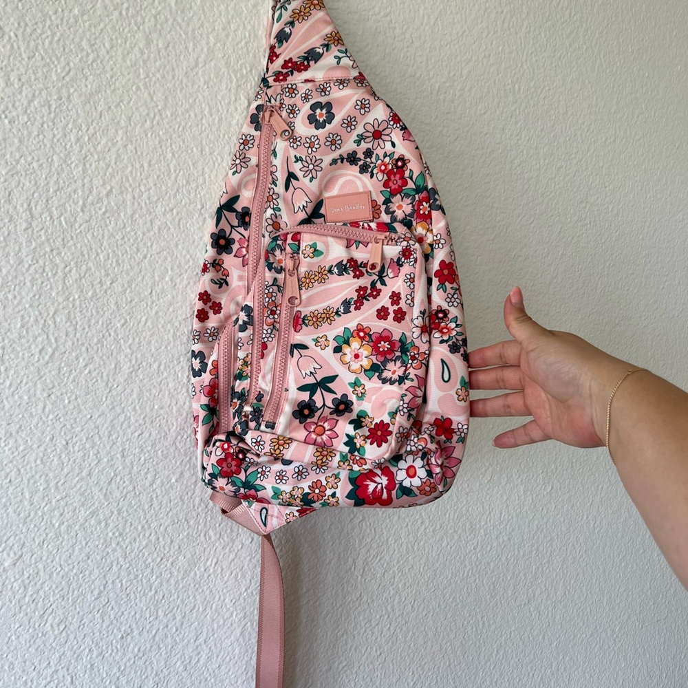 NWOT Vera Bradley Pink Floral Sling Backpack
